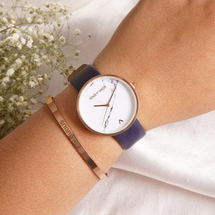 Hailey White Aquarius Watch Bracelet Stack