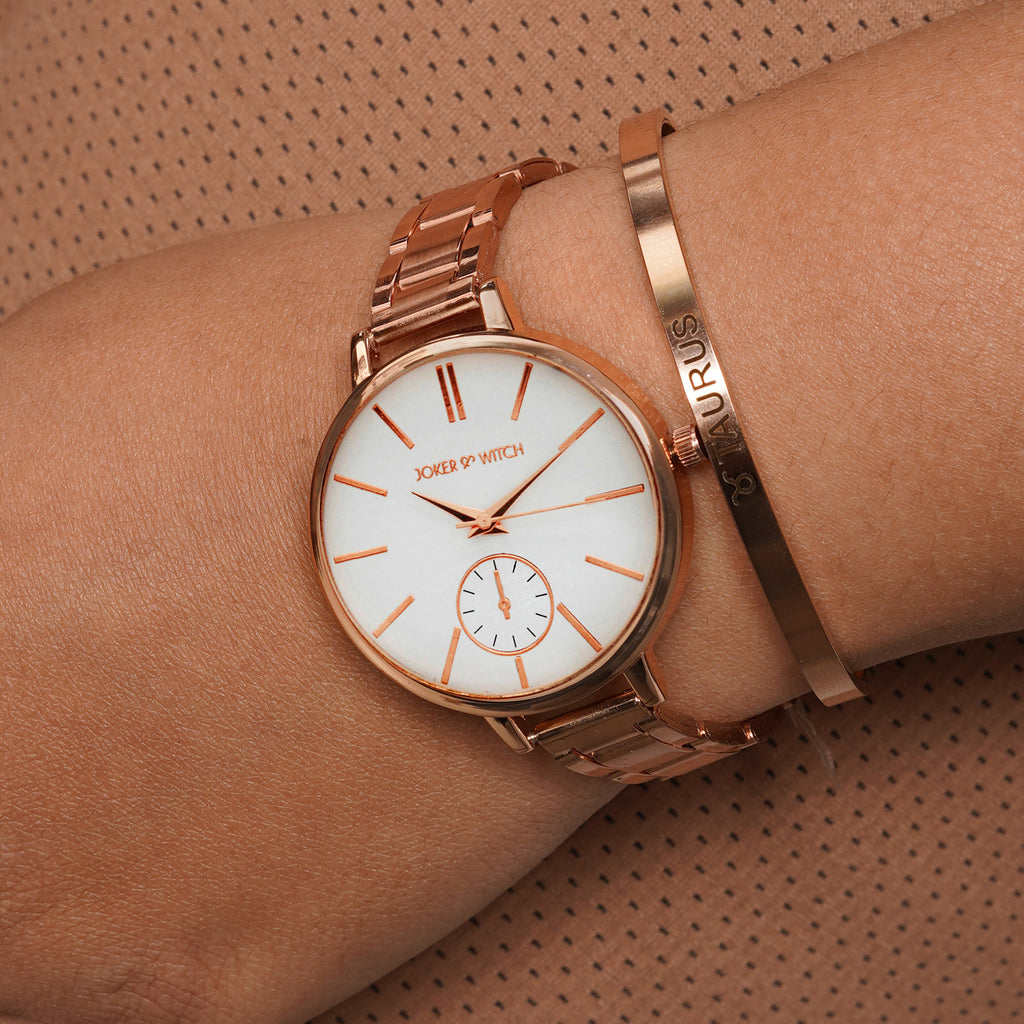 Sleek Taurus Watch Bracelet Stack