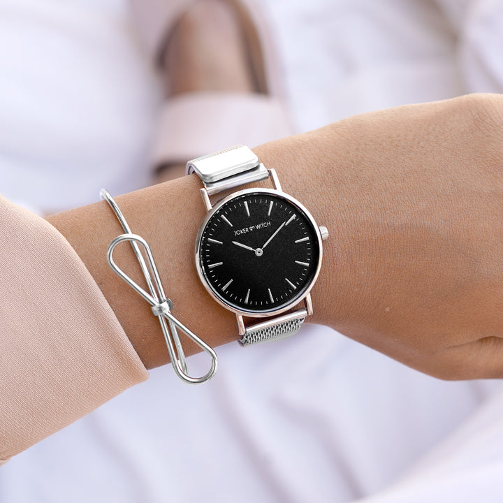 Metallic Bow Watch Bracelet Stack