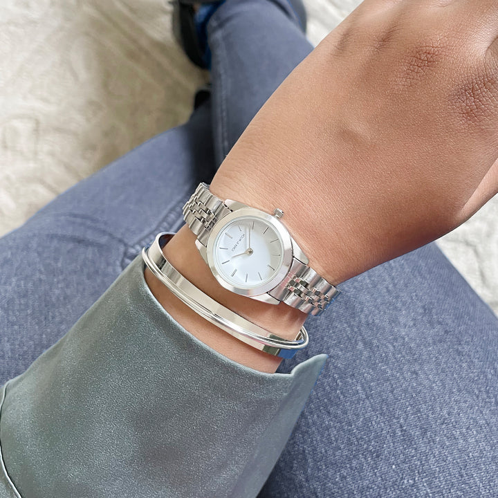 Cristina Silver Watch Bracelet Stack
