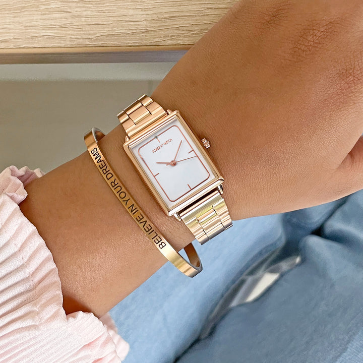 Courteney Rosegold Watch Bracelet Stack
