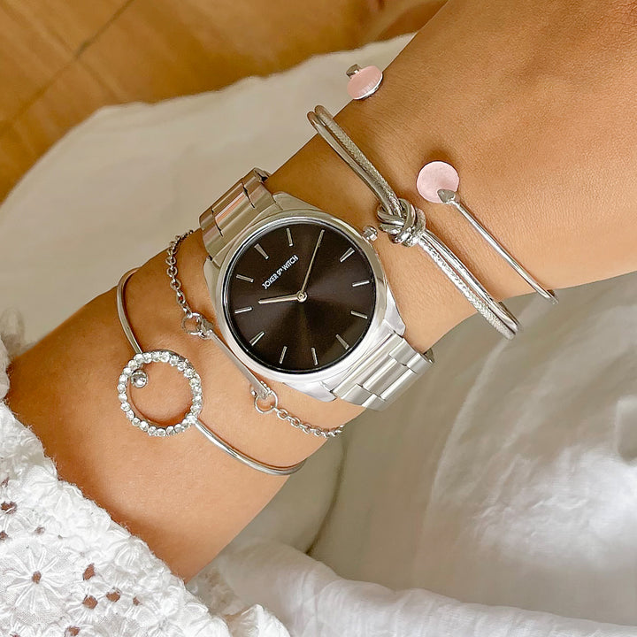 Andrina Silver Watch Bracelet Stack