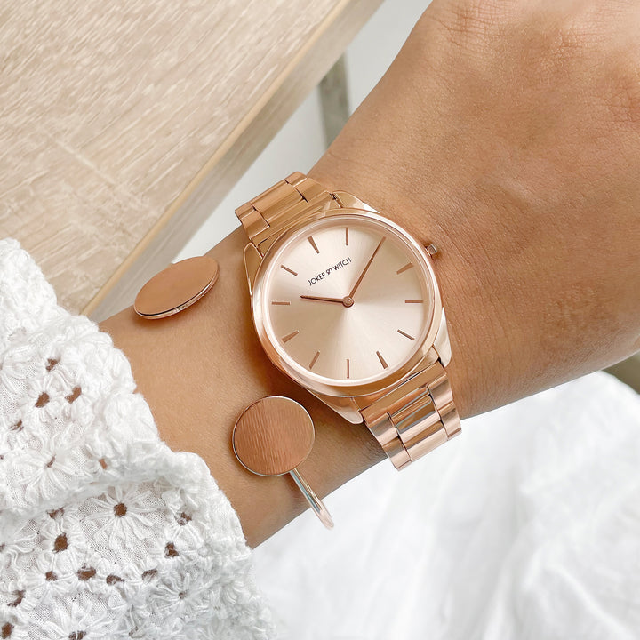 Camalia Rosegold Watch Bracelet Stack