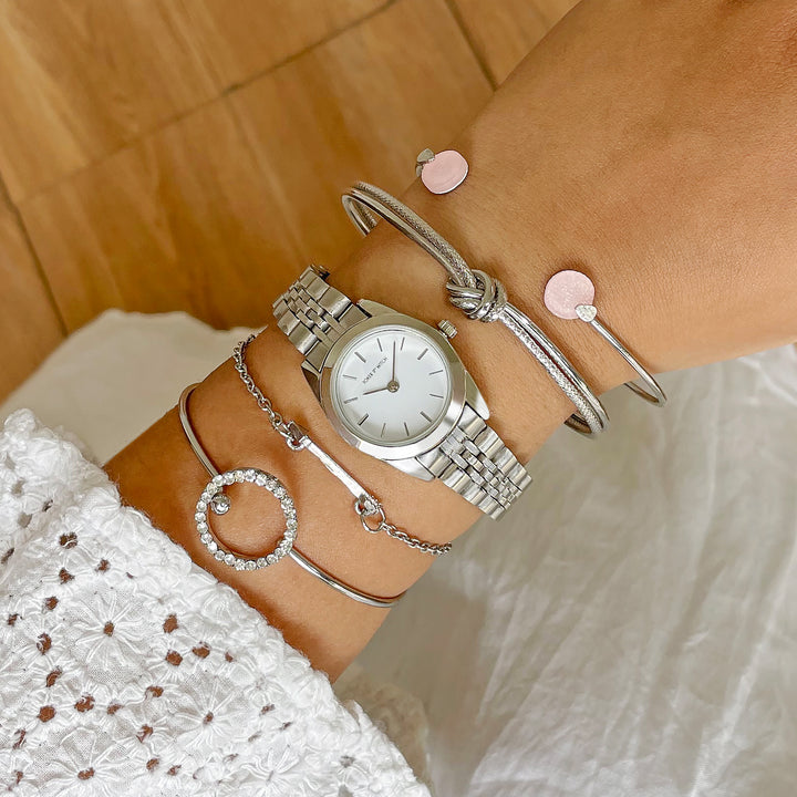 Carlita Silver Watch Bracelet Stack