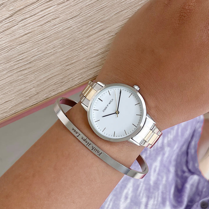 Rayla Dualtone Watch Bracelet Stack