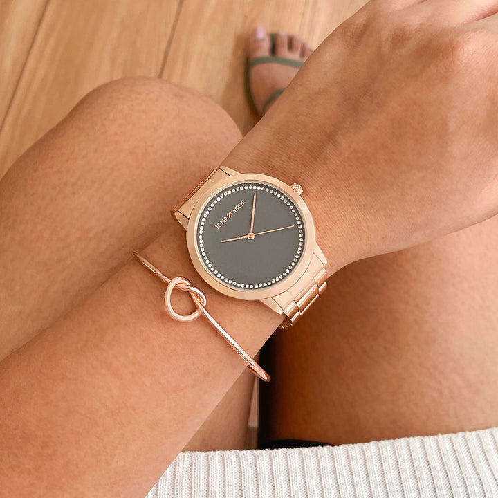 Jacqueline Rosegold Watch Bracelet Stack