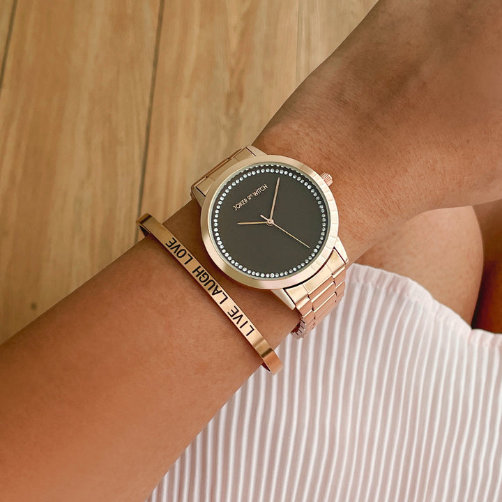 Garcelle Rosegold Watch Bracelet Stack