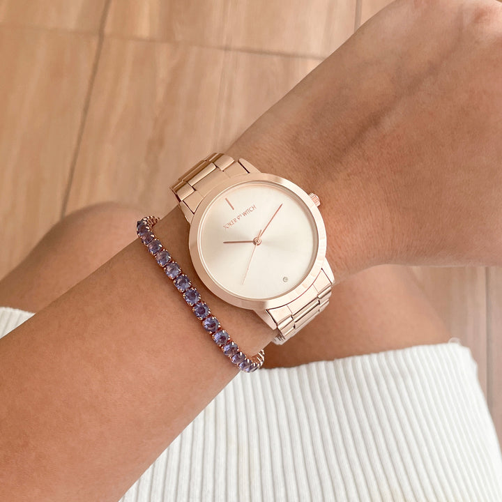 Aquila Rosegold Watch Bracelet Stack