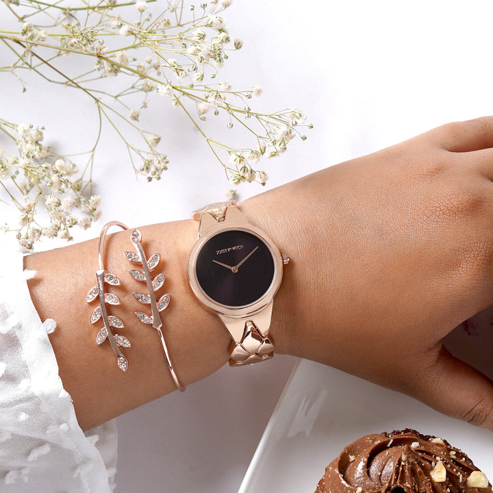 Ceres Rose Gold Watch Bracelet Stack