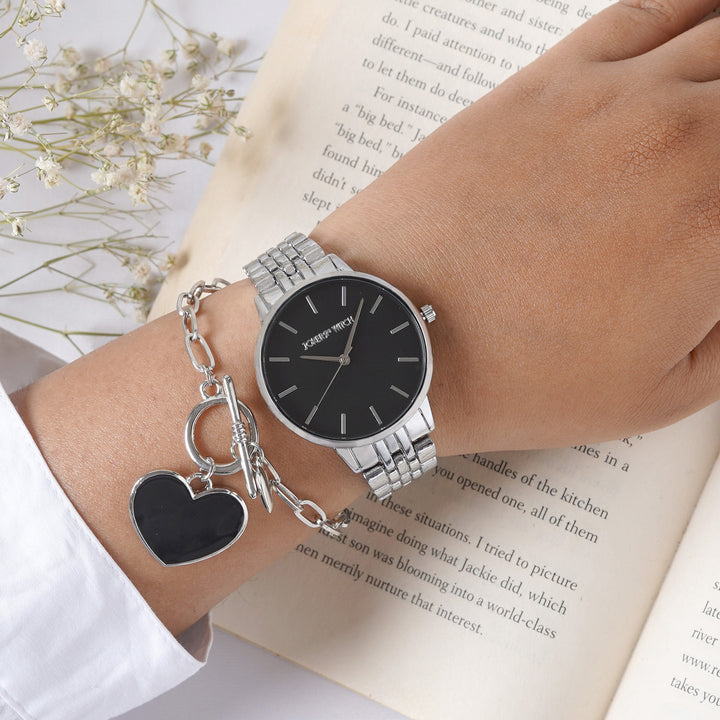 Natalia Silver Watch Bracelet Stack