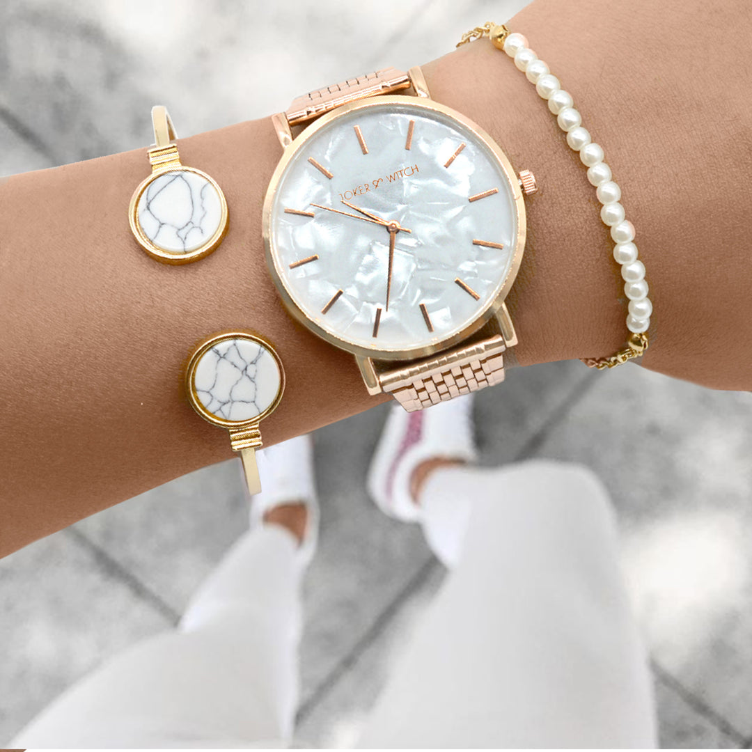 Charlotte  Rosegold Bracelet Stack - Joker & Witch