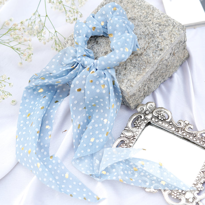 Lovingness Blue Scarf Style Scrunchie