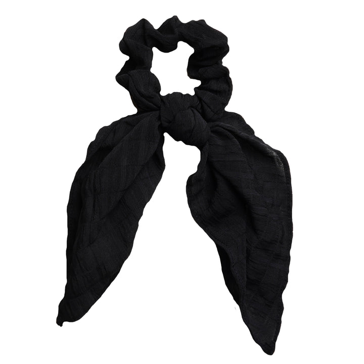 Black Scarf Style Scrunchie