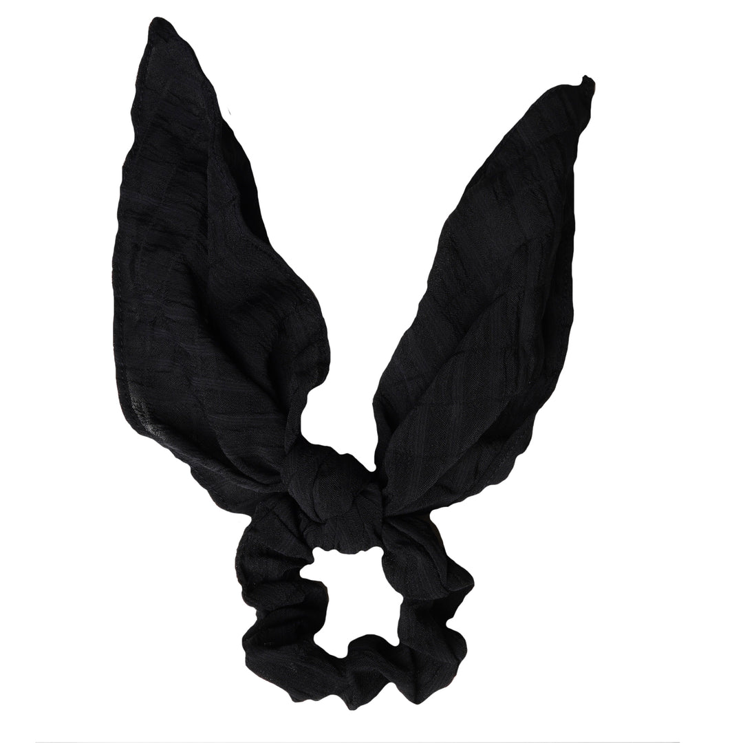 Black Scarf Style Scrunchie