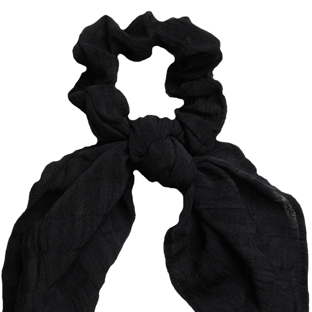 Black Scarf Style Scrunchie