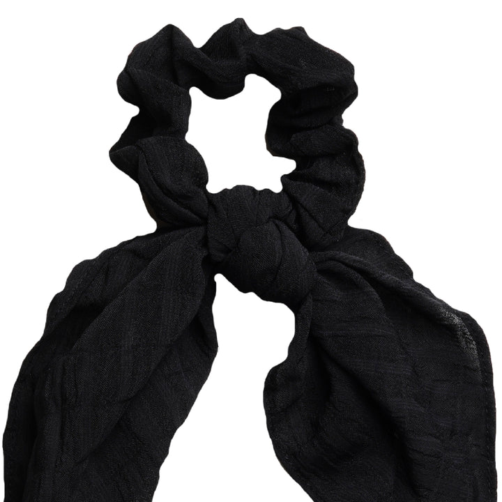 Black Scarf Style Scrunchie