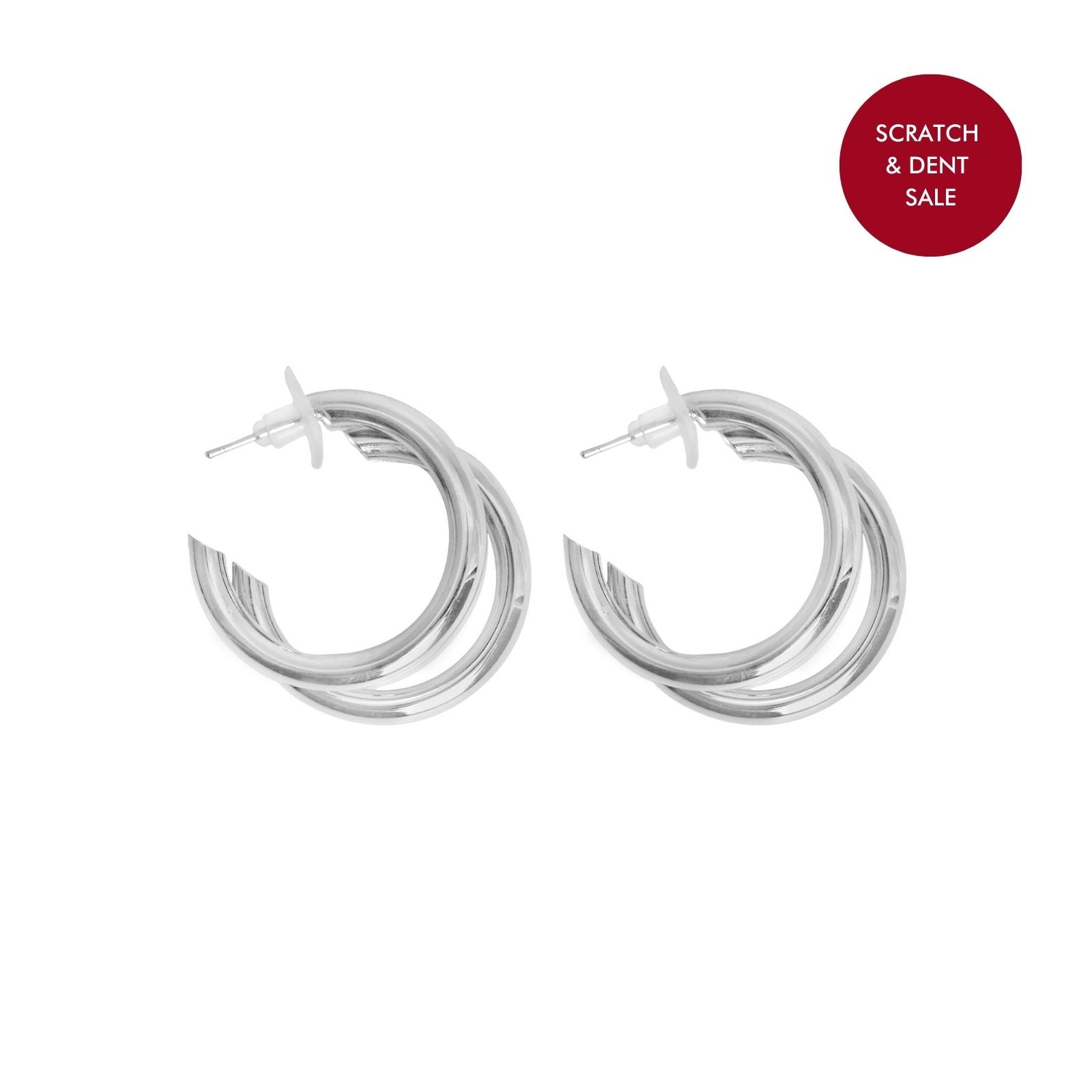 Silver Small Flat Hoop Earrings | Angus & Coote