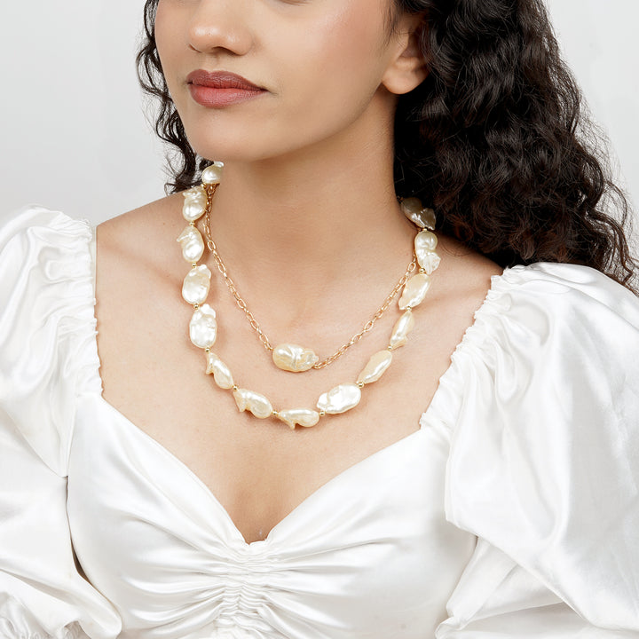 Tansy Pearl Layered Necklace