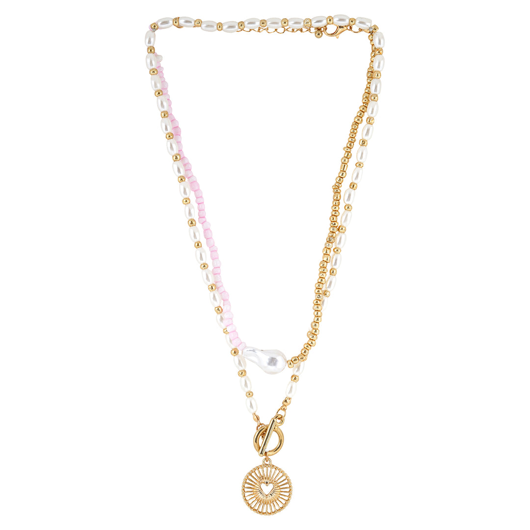Gemma Double Layered Pearl And Charm Necklace