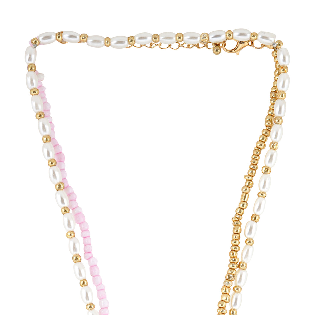 Gemma Double Layered Pearl And Charm Necklace
