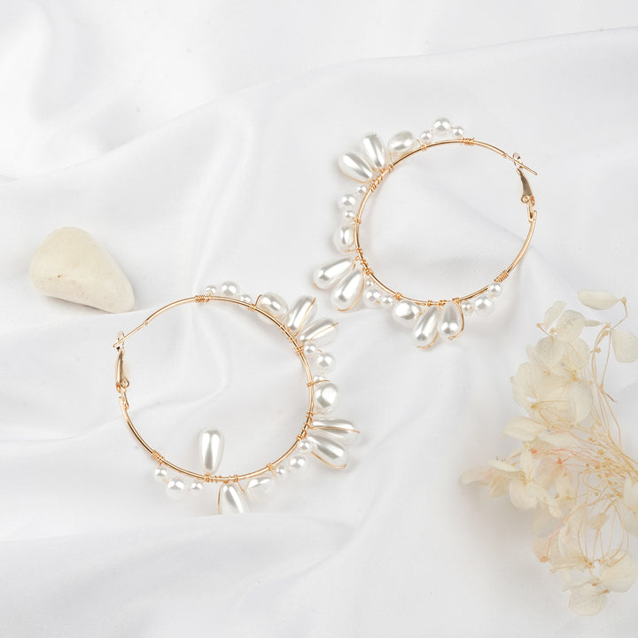 Phila Pearl Drop Hoop Earring