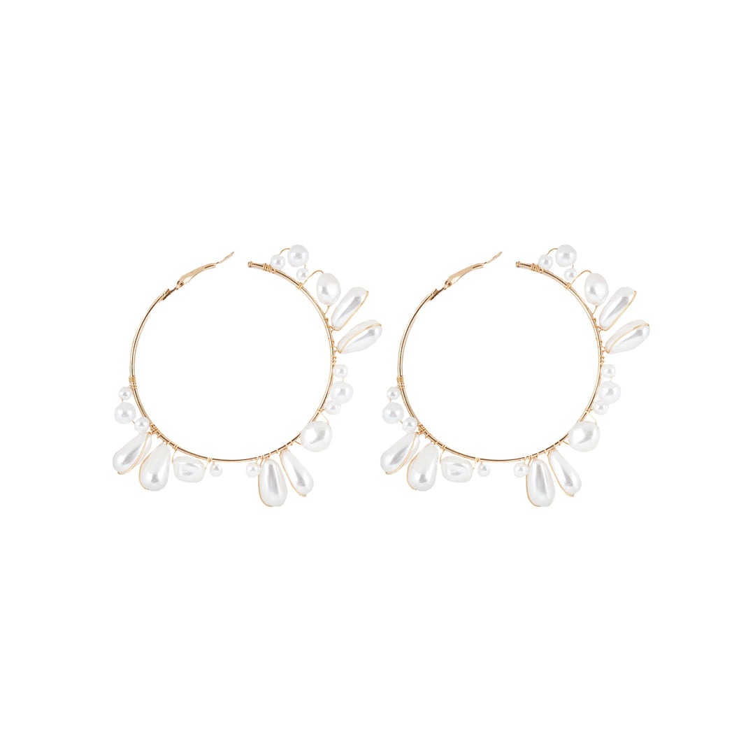 Phila Pearl Drop Hoop Earring