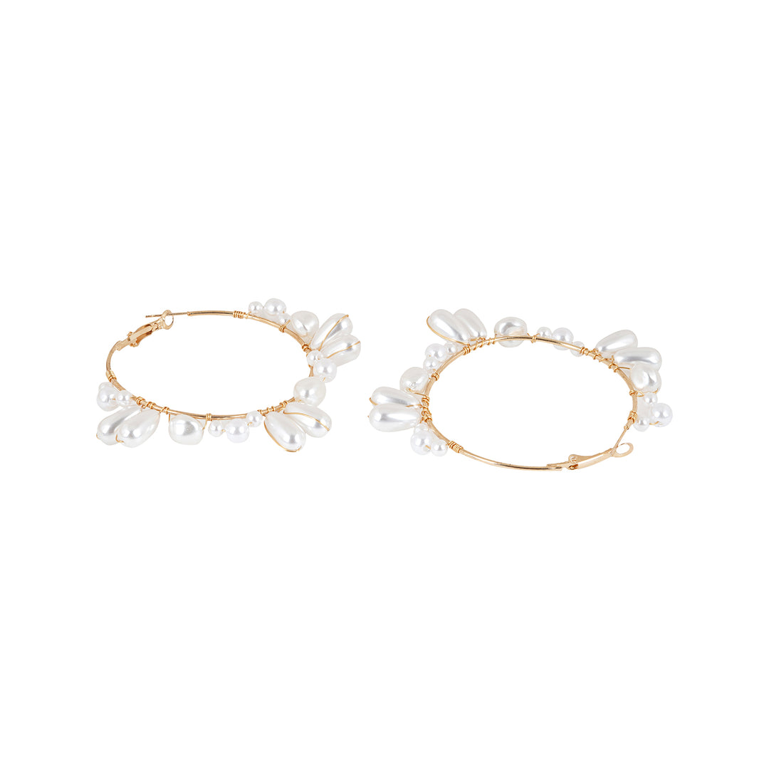 Phila Pearl Drop Hoop Earring