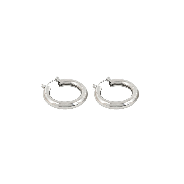 Polly Polished Silver Hoops