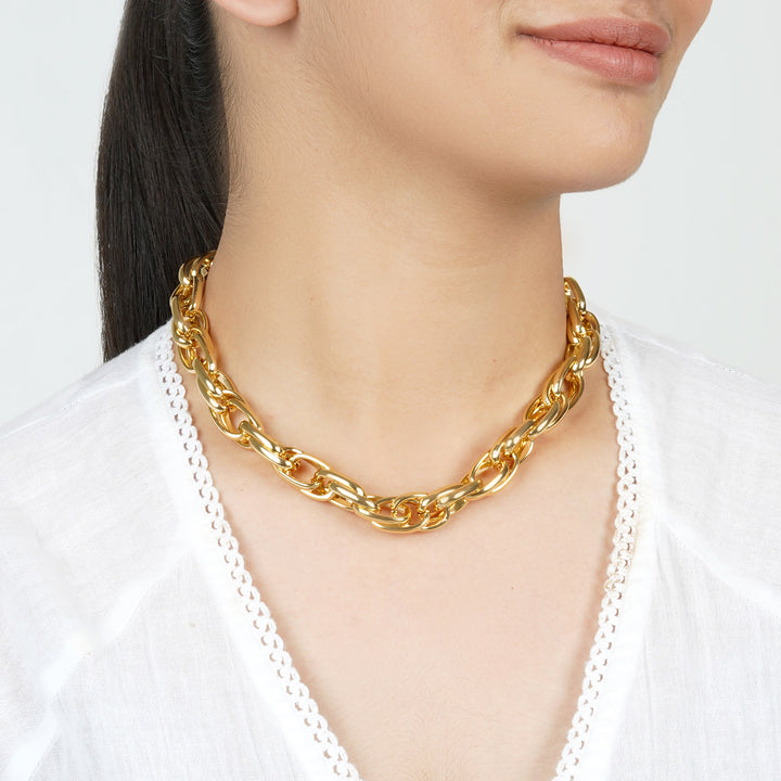 Anais Golden Twisted Chunky Necklace