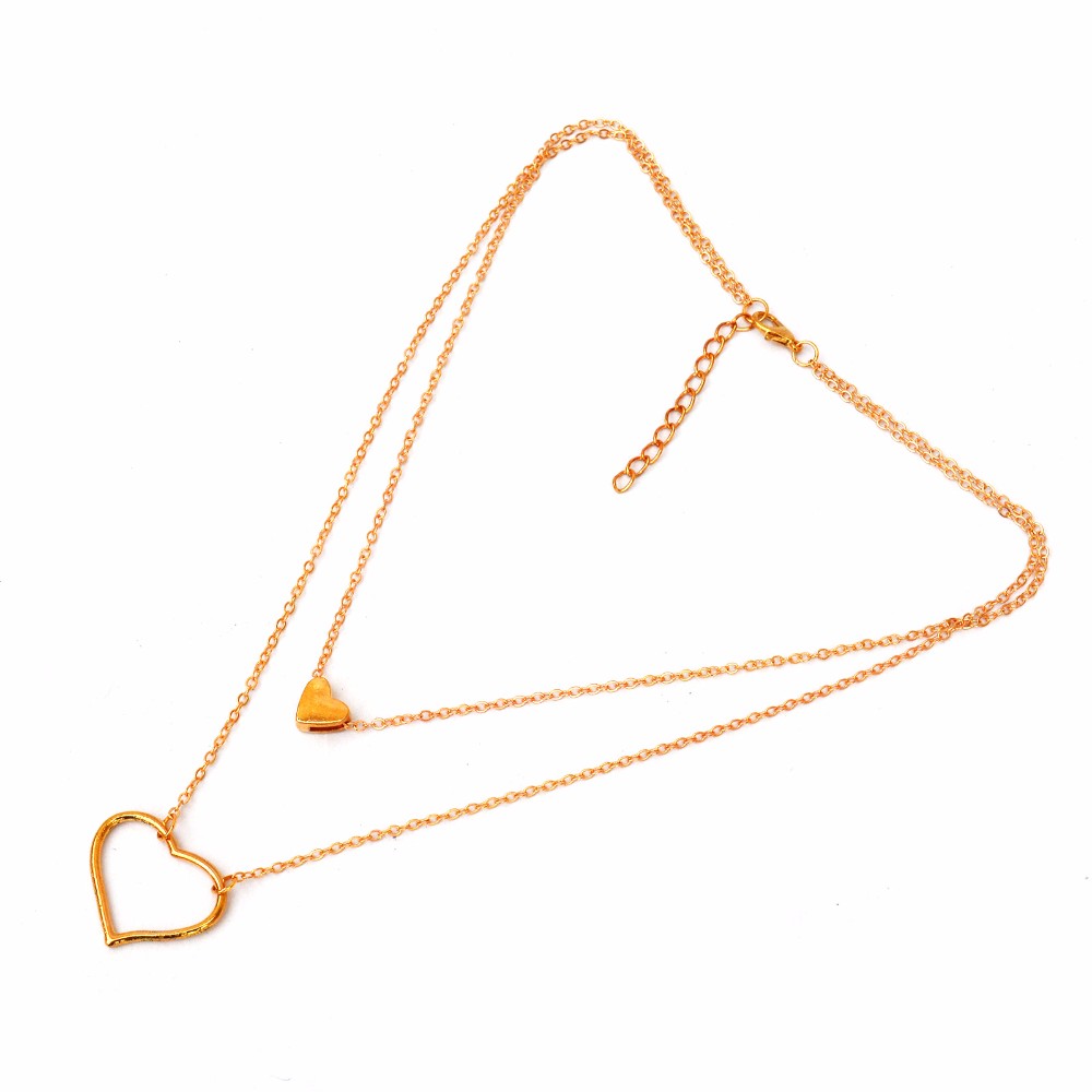 Double Layered Heart Necklace - Joker & Witch