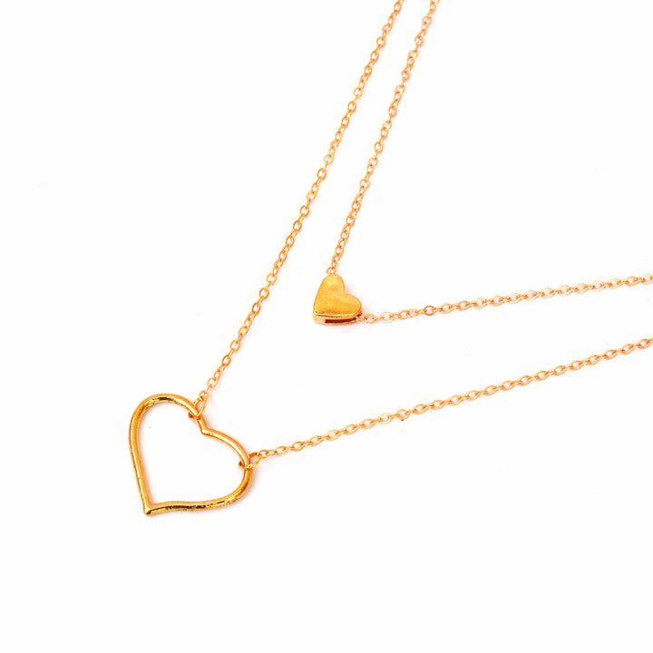 Double Layered Heart Necklace - Joker & Witch