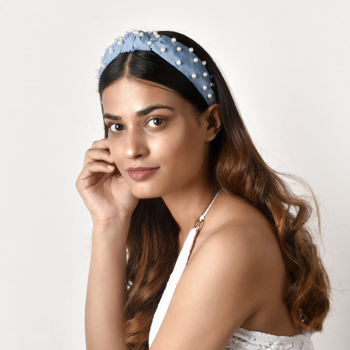 Gilly Pearl Blue Hairband