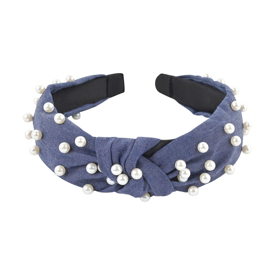 Gilly Pearl Dark Blue Hairband