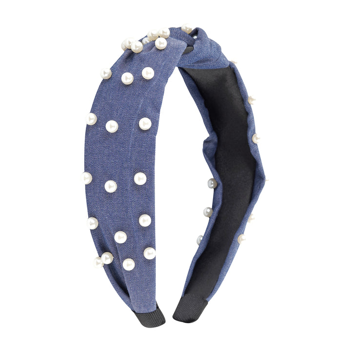 Gilly Pearl Dark Blue Hairband
