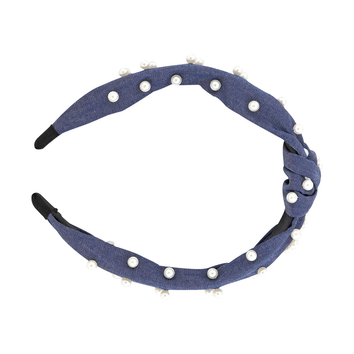 Gilly Pearl Dark Blue Hairband