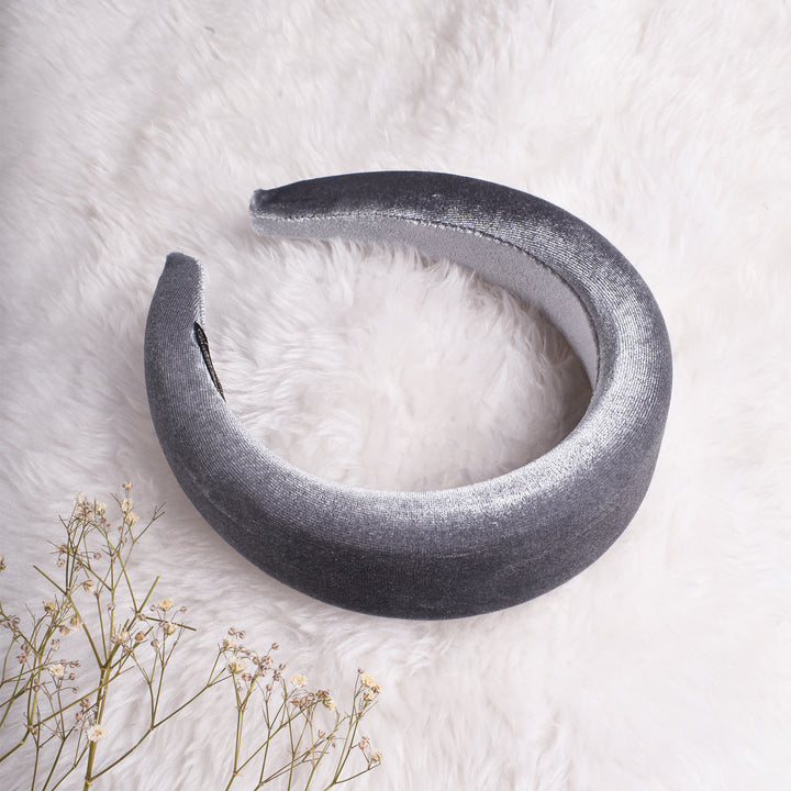 Vicky Velvet Graphite Grey Hairband