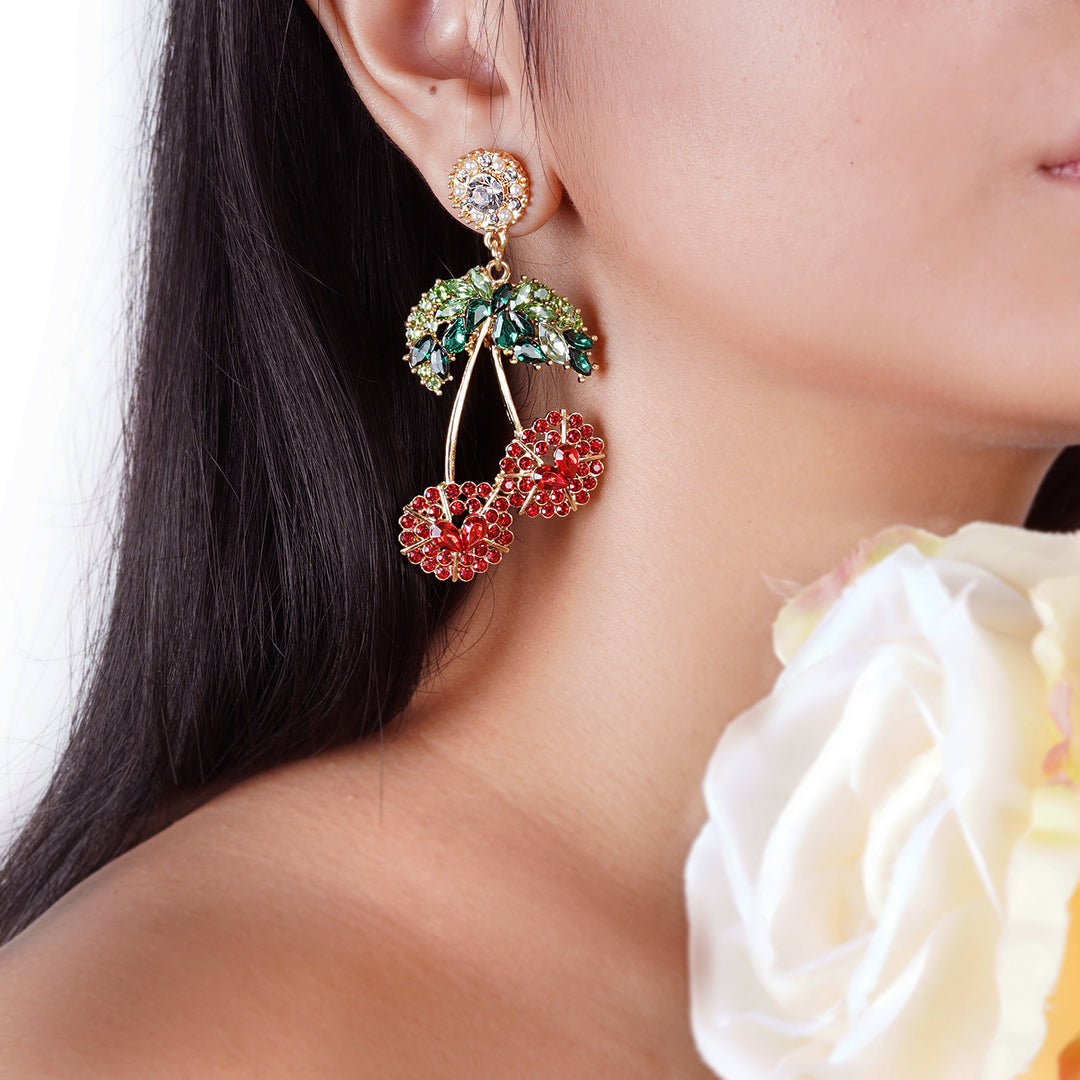 Cherry On Top Red And Green Earring