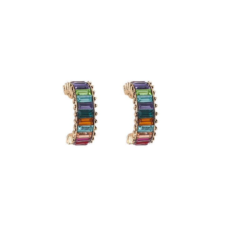 Ula Hoop Multicolour Stone Earrings
