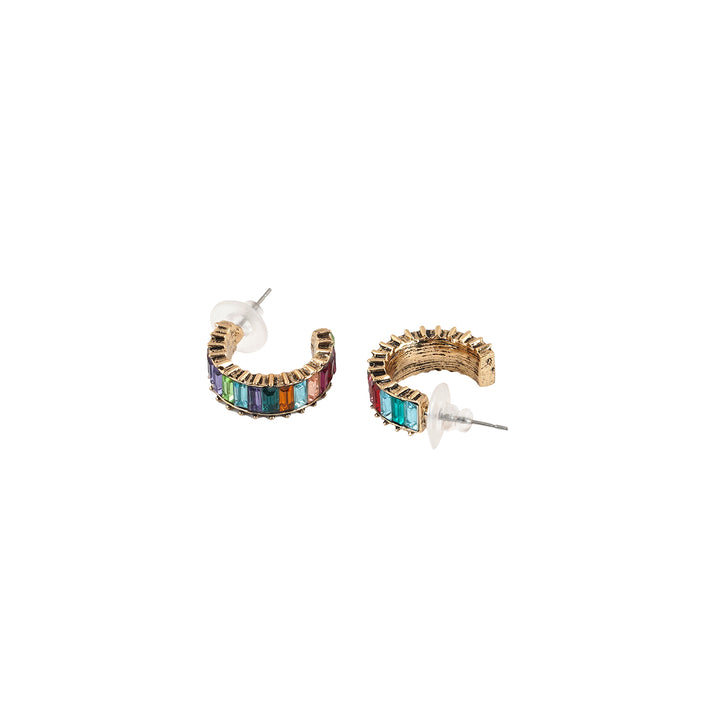 Ula Hoop Multicolour Stone Earrings