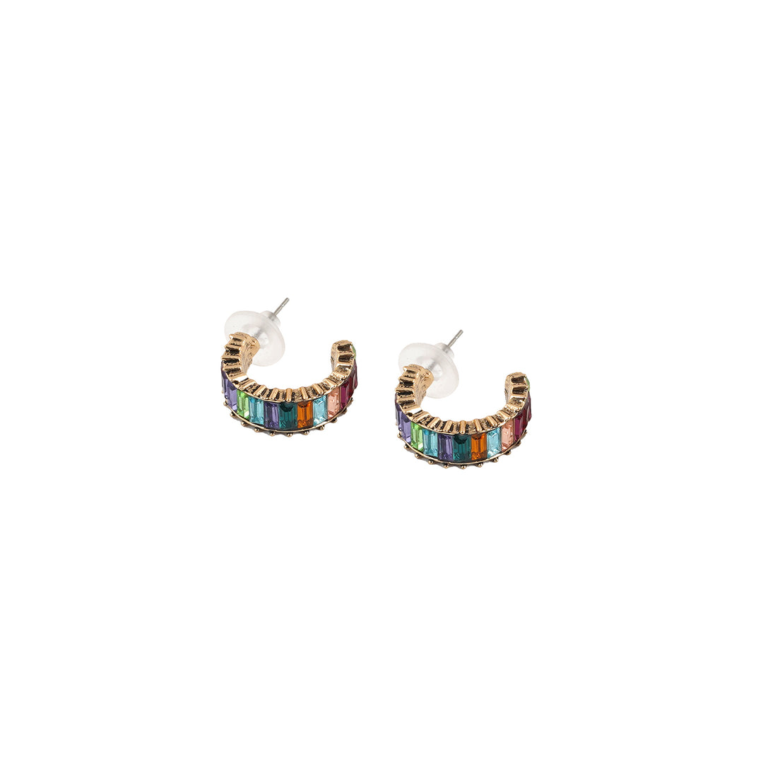 Ula Hoop Multicolour Stone Earrings