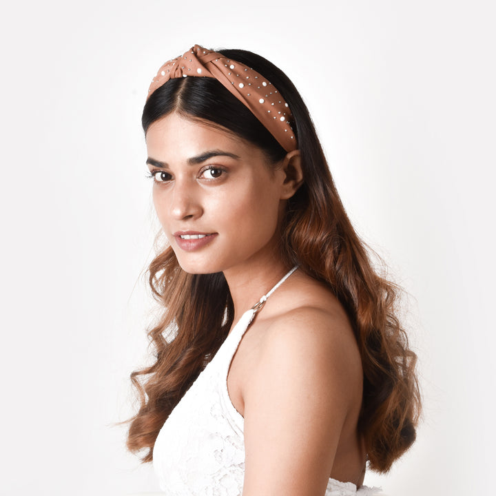 Ronnie Pearl Light Brown Hairband