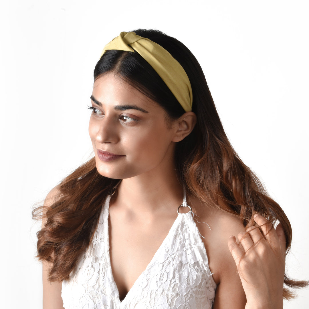 Flynn Dusty Yellow Turban Knot Hairband
