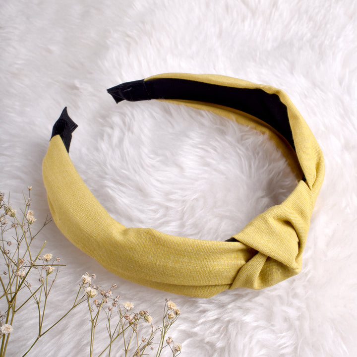 Flynn Dusty Yellow Turban Knot Hairband