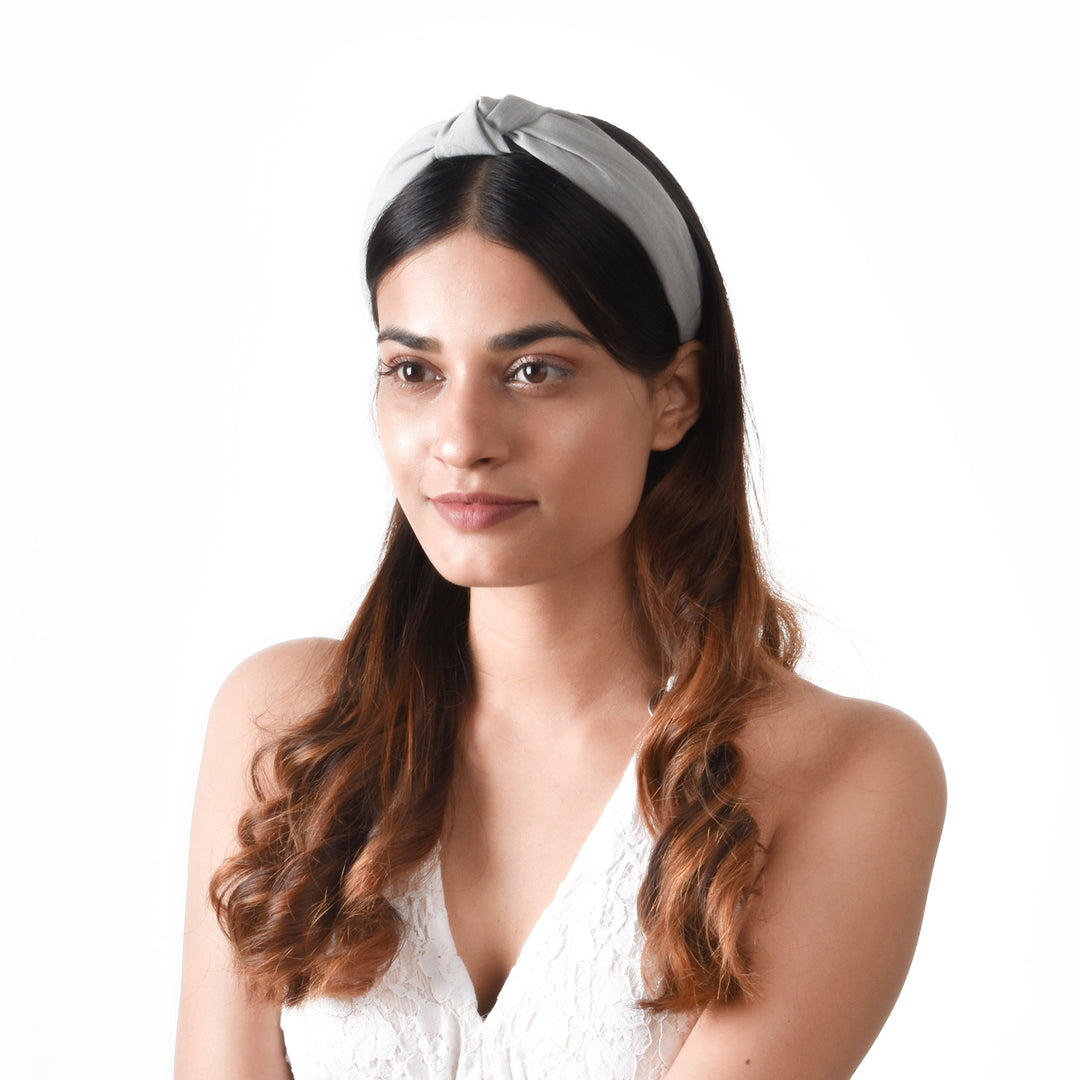 Flynn Cement Grey Turban Knot Hairband
