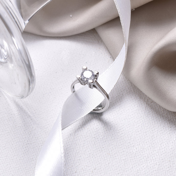 Arora Square Cut Silver Ring