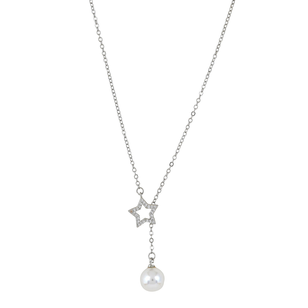 Star Drop Silver Necklace