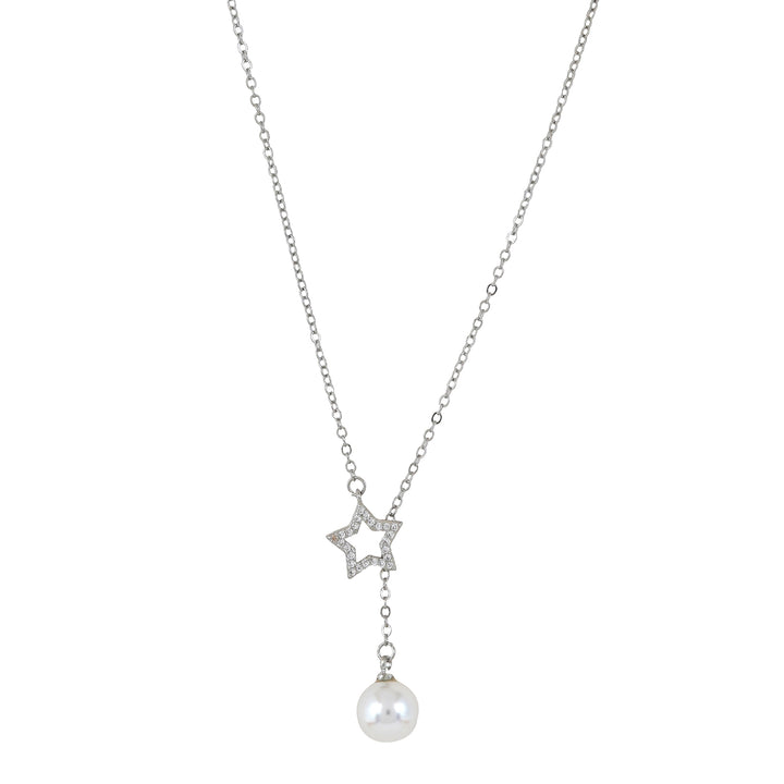 Star Drop Silver Necklace