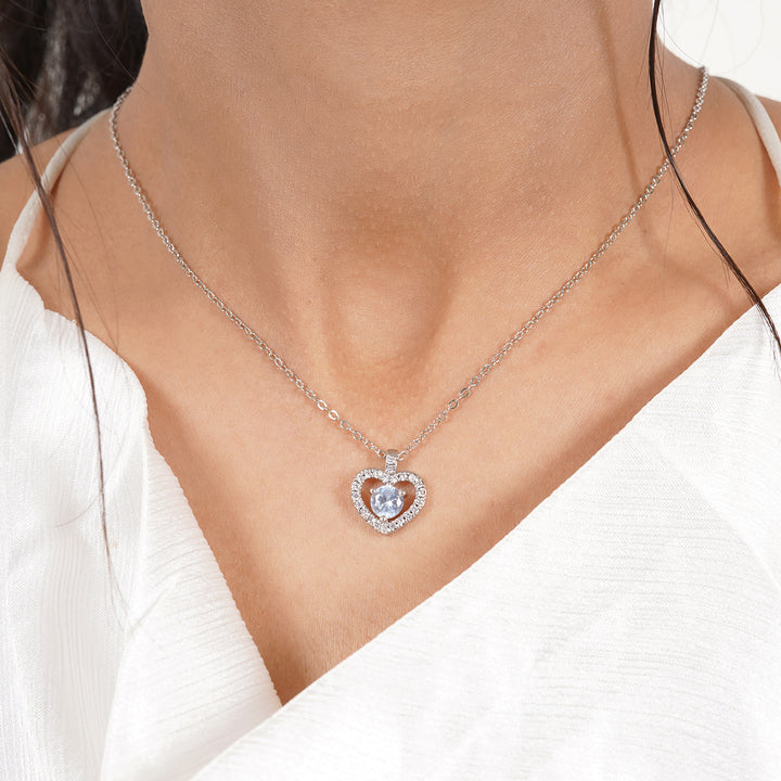 Etta Drop in a Heart Silver Necklace