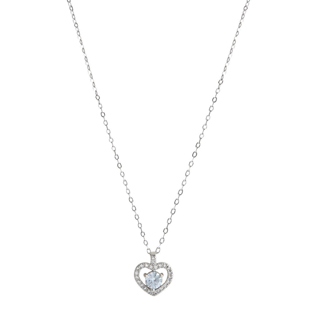 Etta Drop in a Heart Silver Necklace