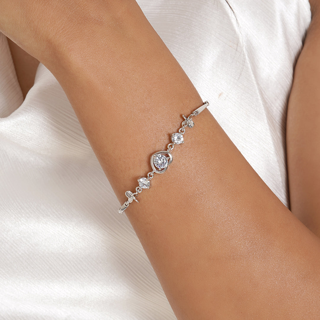 Joker Witch Raven Heart Silver Bracelet for Women